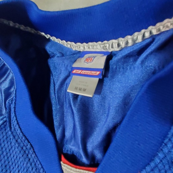 Reebok Michael Strahan New York Giants Jersey 92 Mens Medium Blue NFL Equipment - Picture 3 of 10